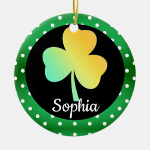 Ierse St Patrick's Day Custom Ontworpen Shamrock Keramisch Ornament