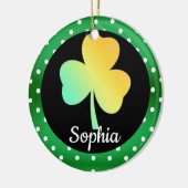 Ierse St Patrick's Day Custom Ontworpen Shamrock Keramisch Ornament (Links)