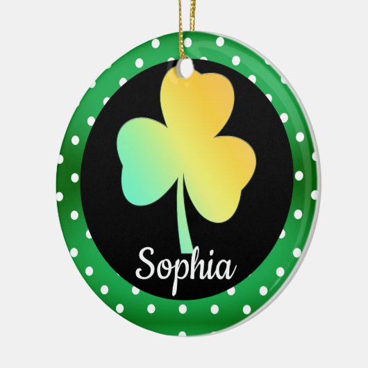 Ierse St Patrick's Day Custom Ontworpen Shamrock Keramisch Ornament (Links)