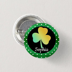 Ierse St Patrick's Day Custom Ontworpen Shamrock Ronde Button 3,2 Cm