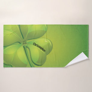 Ierse St. Patrick's Day Green Shamrock Personalise Badhanddoek