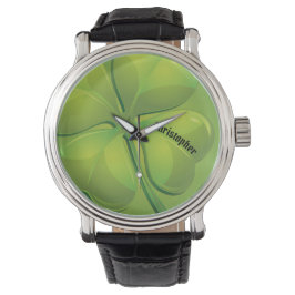 Ierse St. Patrick's Day Green Shamrock Personalise Horloge