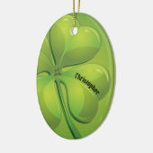 Ierse St. Patrick's Day Green Shamrock Personalise Keramisch Ornament (Links)