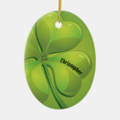 Ierse St. Patrick's Day Green Shamrock Personalise Keramisch Ornament (Voorkant)