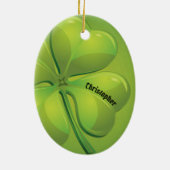 Ierse St. Patrick's Day Green Shamrock Personalise Keramisch Ornament (Achterkant)