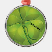 Ierse St. Patrick's Day Green Shamrock Personalise Metalen Ornament (Voorkant)