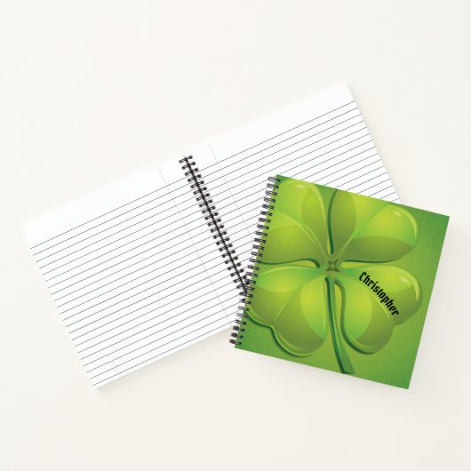 Ierse St. Patrick's Day Green Shamrock Personalise Notitieboek (Binnen)