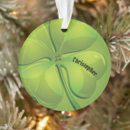 Ierse St. Patrick's Day Green Shamrock Personalise Ornament