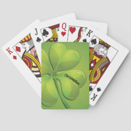 Ierse St. Patrick's Day Green Shamrock Personalise Pokerkaarten