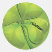 Ierse St. Patrick's Day Green Shamrock Personalise Ronde Sticker (Voorkant)
