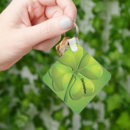 Ierse St. Patrick's Day Green Shamrock Personalise Sleutelhanger
