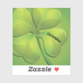 Ierse St. Patrick's Day Green Shamrock Personalise Sticker (Vel)