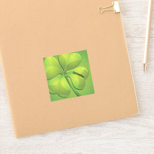 Ierse St. Patrick's Day Green Shamrock Personalise Sticker (Notitieboek)