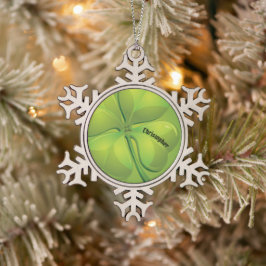 Ierse St. Patrick's Day Green Shamrock Personalise Tin Sneeuwvlok Ornament