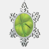 Ierse St. Patrick's Day Green Shamrock Personalise Tin Sneeuwvlok Ornament (Rechts)