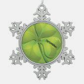 Ierse St. Patrick's Day Green Shamrock Personalise Tin Sneeuwvlok Ornament (Voorkant)