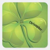 Ierse St. Patrick's Day Green Shamrock Personalise Vierkante Sticker (Voorkant)