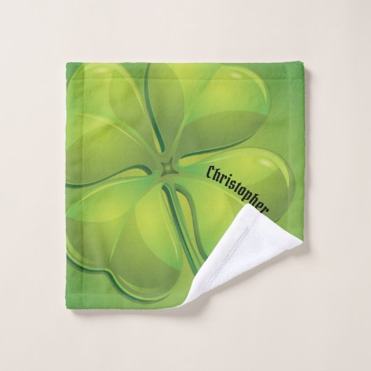 Ierse St. Patrick's Day Green Shamrock Personalise Washandje (Wasdoekje)