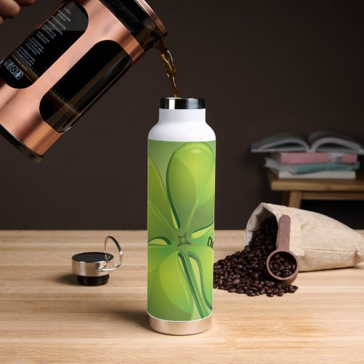 Ierse St. Patrick's Day Green Shamrock Personalise Waterfles (Koffie)