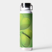 Ierse St. Patrick's Day Green Shamrock Personalise Waterfles (Achterkant)
