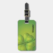 Ierse St. Patrick's Day Groene Klaver Personalisee Bagagelabel (Voorkant verticaal)