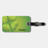 Ierse St. Patrick's Day Groene Klaver Personalisee Bagagelabel (Achterkant horizontaal)