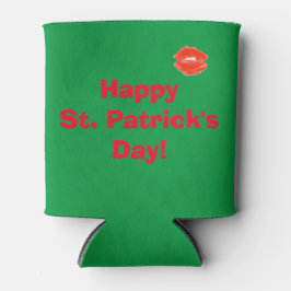 Ierse St. Patricks Day Groene rode lippen 4Sean Blikjeskoeler