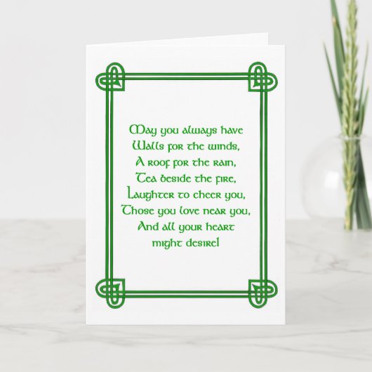 Ierse St. Patrick's Day kaart met Keltisch ontwerp (Voorkant)
