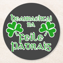 Ierse St. Patrick's Day Ronde Kartonnen Onderzetter