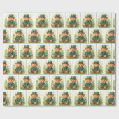 Ierse St. Patrick's Day Teddybeer Cadeaupapier (Vlak)