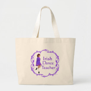 Ierse stapsdansleraar - Paars Grote Tote Bag