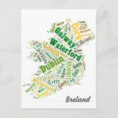 Ierse steden Word Art Briefkaart (Voorkant)