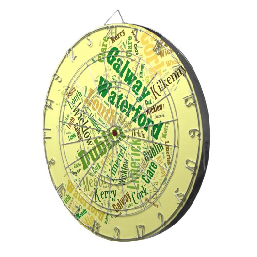 Ierse steden Word Art Dartbord (Voorkant Rechts)