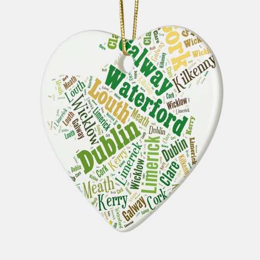 Ierse steden Word Art Keramisch Ornament (Links)