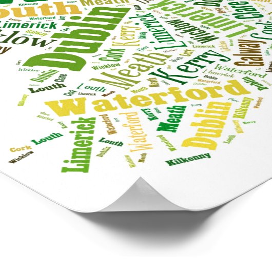 Ierse steden Word Art Poster (Hoek)