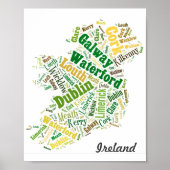 Ierse steden Word Art Poster (Voorkant)
