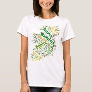 Ierse steden Word Art T-shirt