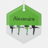 Ierse Stepdancers Legs Comical Kerstmis Glas Ornament (Voorkant)