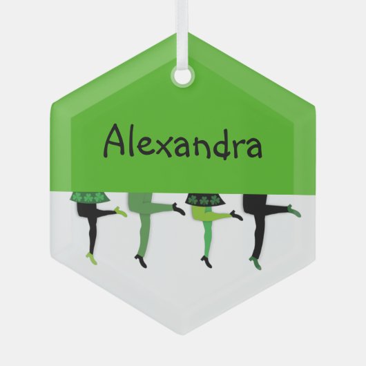 Ierse Stepdancers Legs Comical Kerstmis Glas Ornament (Voorkant)