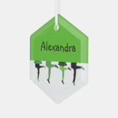 Ierse Stepdancers Legs Comical Kerstmis Glas Ornament (Voorkant links)