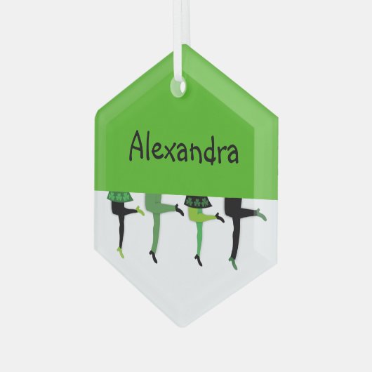 Ierse Stepdancers Legs Comical Kerstmis Glas Ornament (Voorkant links)