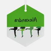 Ierse Stepdancers Legs Comical Kerstmis Glas Ornament (Achterkant)