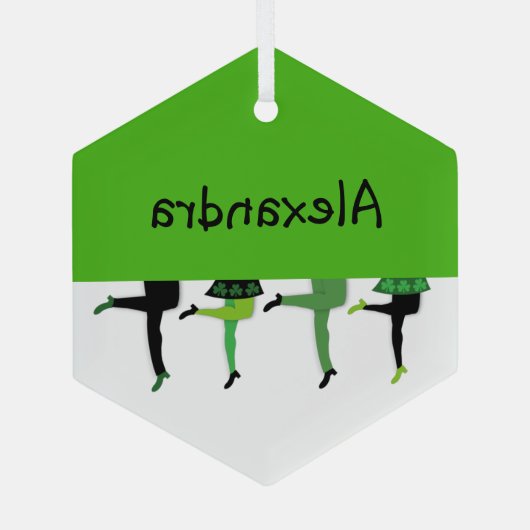 Ierse Stepdancers Legs Comical Kerstmis Glas Ornament (Achterkant)