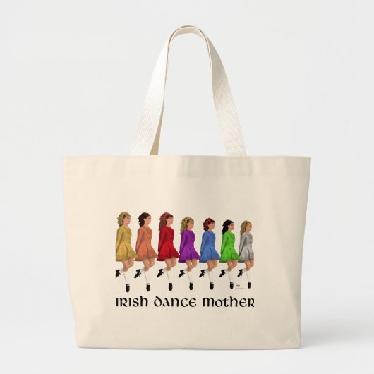 Ierse Stepdans Moeder - Regenbooglijn Grote Tote Bag (Voorkant)