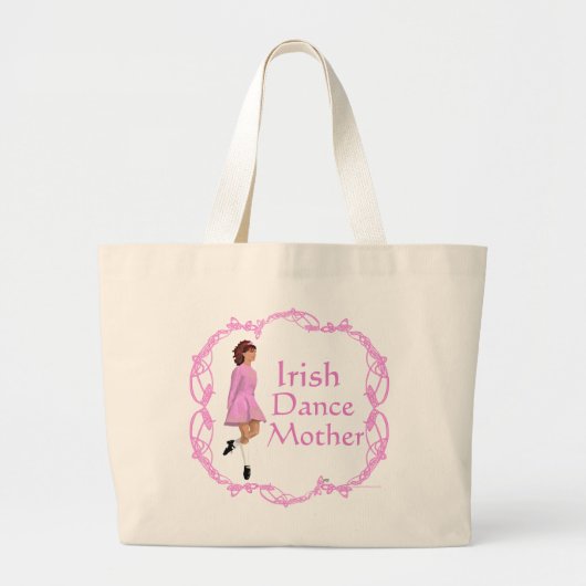 Ierse Stepdans Moeder - Roze Grote Tote Bag (Voorkant)