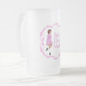 Ierse Stepdans Moeder - Roze Matglas Bierpul (Voorkant links)