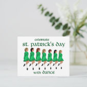 Ierse Stepdans viert St. Patrick's Day Briefkaart (Staand voorkant)