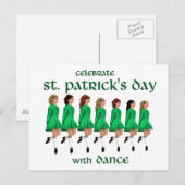 Ierse Stepdans viert St. Patrick's Day Briefkaart (Voorkant / Achterkant)