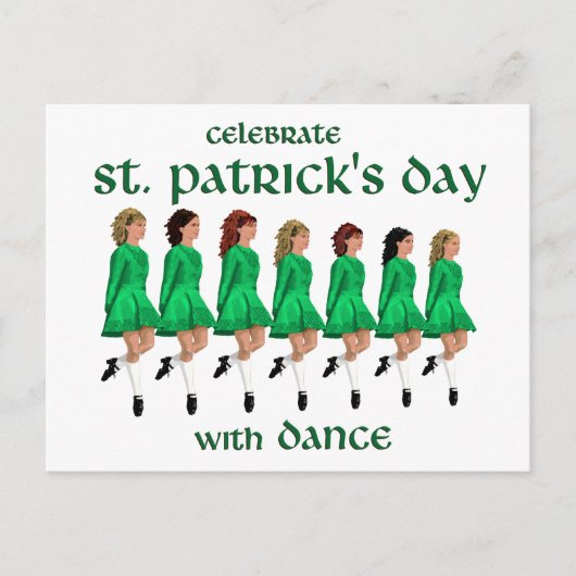 Ierse Stepdans viert St. Patrick's Day Briefkaart (Voorkant)