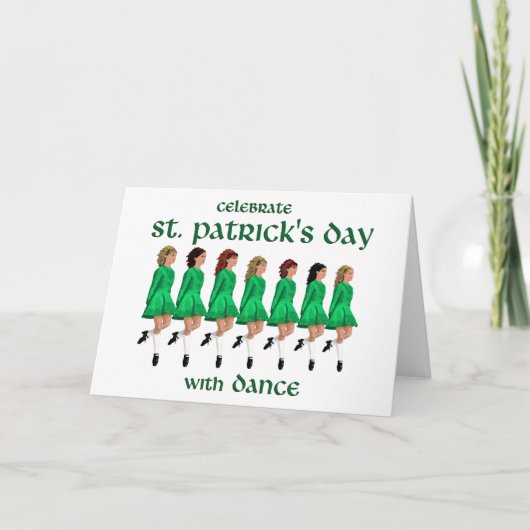Ierse Stepdans viert St. Patrick's Day Kaart (Voorkant)